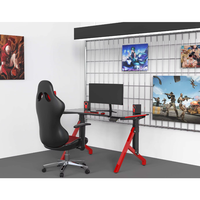 Bureau de jeu électrique réglable en hauteur sur mesure avec éclairage RGB, ergonomique, motorisé, pour bureau à domicile, table d'ordinateur relevable en carbone