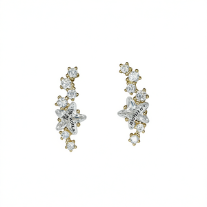 Orecchini Regaloy con Diamanti Taglio Stella in Oro Massiccio 18K, Gioielli Raffinati da Donna per Feste, Diamante Naturale Colore D - Product Image 1