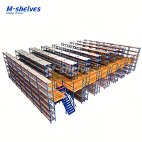 Sistem Rak Mezzanine Terintegrasi dari Baja Q235B, Rak Mezzanine 2 Lantai, Custom untuk Penyimpanan Gudang Besar