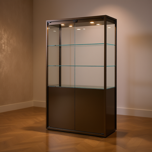 Vitrine en fer 95x45x190cm Bronze Laqué avec éclairage LED et fond en verre - Product Image 3