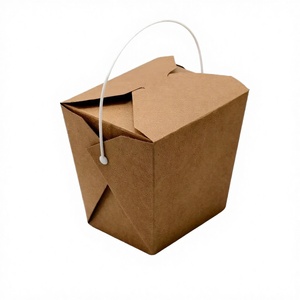 Caja para Llevar Fideos, de Cartón Corrugado, Reciclable, Impermeable, Ecológica, con Laminado Mate, para Comida Rápida, Leche, 24/32 oz - Product Image 3