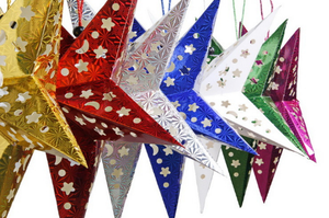Pendentif étoile à cinq branches tridimensionnel découpé au laser en <span class=keywords><strong>papier</strong></span> multicolore 22,7 cm pour Noël, Diwali, Ramadan, Remise de diplôme, Pâques en extérieur - Product Image 5