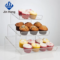 Support à gâteau miniature transparent personnalisé en acrylique plexiglas avec dôme pour mariage