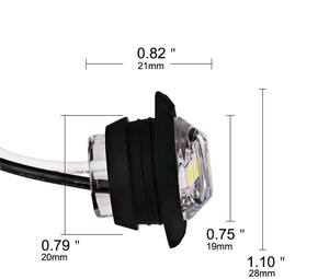 Bonsen — lampe latérale LED, 3/4 pouces, 19MM, 12V/24V, jaune, camion, remorque, indicateur latéral - Product Image 5