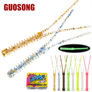 Leurres de pêche appâts souples Mini ver 50mm/0.3g artificiel flottant <span class=keywords><strong>Drop</strong></span> <span class=keywords><strong>Shot</strong></span> poisson de roche pêche sur glace lumineuse - Product Image 1
