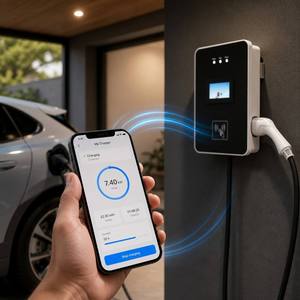 สถานีชาร์จไฟฟ้าแบบติดผนัง 22kW ควบคุมผ่านแอปสมาร์ทโฟน พร้อมระบบ RFID รองรับการชาร์จแบบ AC Type 2 สำหรับใช้ในบ้านและเชิงพาณิชย์ - Product Image 3