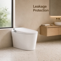 Ensemble WC et lavabo intelligent en céramique intégrale, suite de salle de bain moderne avec bidet automatique, design contemporain pour hôtel et appartement