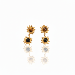 All'ingrosso in ottone barocco retrò Vintage ciondolo di girasole orecchini in <span class=keywords><strong>oro</strong></span> placcato rosa cristallo rosa granella di ghiaccio stile alla moda - Product Image 1