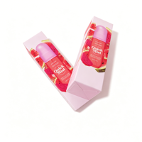 Boîte d'emballage cosmétique rigide personnalisée rose haut de gamme à motif de fruits, boîte cadeau en papier mat OEM pour crème visage et poudre libre