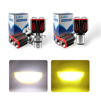 Nouveau phare de moto LED BA20 H4 Bi-lentille Small Steel Cannon avec 12 LED 80V