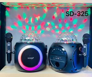 Bên ngoài trời DJ Loa ánh sáng sân khấu pha lê <span class=keywords><strong>Disco</strong></span> <span class=keywords><strong>LED</strong></span> hộp đèn loa với microphone Loa răng xanh với karaoke Mic - Product Image 5