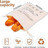 Sacs à pain réutilisables en cire d'abeille avec doublure en coton, fermeture à cordon L-Zipper, design pliable, conservation de la fraîcheur des aliments