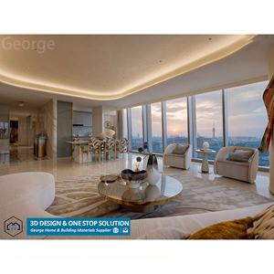 Servicio de Diseño de Interiores con Renderizado 3D de Casas de Estilo Moderno, Suministro Integral de Materiales de Construcción para Proyectos de Villas, para Sala de Estar - Product Image 1