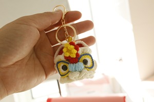 Amigurumis faits à <span class=keywords><strong>la</strong></span> main, tricotés, mignons, 3D, porte-bonheur, crochet, lion dansant du Nouvel An chinois, porte-clés, poupée, charme, mini peluche - Product Image 6