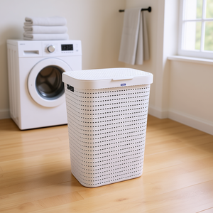 Rotho Laundry Collector Country, Paquete de 4, Diseño Perforado Blanco - Product Image 3