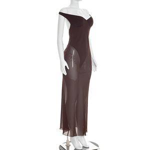 Viviblook Y26DS068 Vestidos Nuevos para Mujer, Elegantes y Sensuales, de Color Sólido, con un Hombro Descubierto, para Damas - Product Image 2