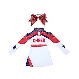 Combinaisons de compétition d'aérobic à manches longues pour enfants, costumes de cheerleading pour spectacles - Product Image 5