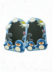 Miroir bébé encadré en silicone souple motif pingouin mignon, design côtier, réflexion claire, décoration murale, design personnalisé - Product Image 4