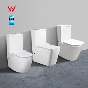 Watermerk Australische Standaard Tweedelige Sanitair Suite Randloze Dual Flush Keramische Wc Badkamer Australië Terug Naar Muur Wc