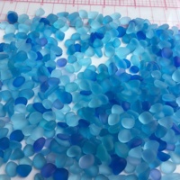 Plage de verre de mer lot en vrac en gros bleu cobalt aqua turquoise petits morceaux