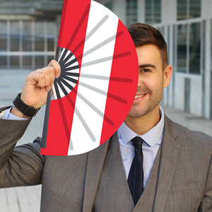 Abanicos Plegables de Bambú con la Bandera de Austria al por Mayor, Abanico de Mano para Carnaval, Boda, Festival, Fiesta, Agencia de Viajes - Product Image 3