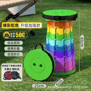 Portable Modern Nylon Bag Pad Foldable Retractable Collapsible Stool <b>Telescopic</b> Retractable Easy Carry High Load Capacity School - Product Image 4
