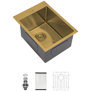 Elegante PVD Nano <span class=keywords><strong>nero</strong></span> 304 In acciaio inox Mini-Bar lavello fatto a mano moderno Drop-In superiore per <span class=keywords><strong>cucina</strong></span> o Bar ciotola singola - Product Image 2
