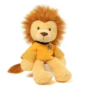 Animal de ojos grandes personalizado y llavero, juguetes Doudou, relleno rojo animado de mar, peluche de pie, peluche de León, juguete suave para bebé