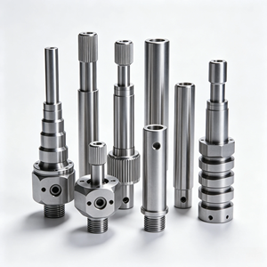 Axe usiné CNC haute précision sur mesure, Pièces tournées de précision multi-matériaux, Goupilles filetées moletées pour composants automobiles - Product Image 3