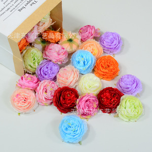 Têtes de fleurs de pivoine artificielles Dongchen Crafts en soie, haute simulation, pour décoration de mariage et de maison, fleurs de renoncule - Product Image 4