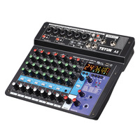 Bgteyun — mini mélangeur numérique professionnel, 8 canaux, usb, numérique, console à dents bleues, enregistrement, interface numérique