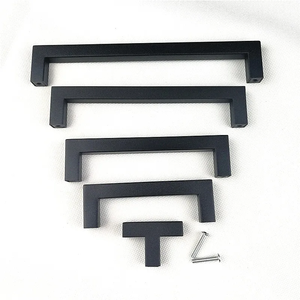 Poignée de meuble réglable ronde en acier inoxydable noir mat, bouton de porte de cuisine, poignée de tiroir 2"~24" pour salon et hôtel - Product Image 5