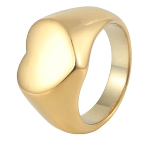 yunnique Heart Shape Stainless Steel 18K Gold Plated <b>Ring</b> For Women Fashion Jewelry Gift - Product Image 5