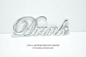 Modern <b>Drink</b> Decorative Aluminum Wall <b>Rack</b> Hook Letter Sign Handmade Metal Word Art Plaque for Laundry Room Home Utility - Product Image 4