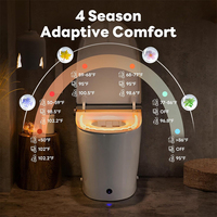 WC intelligent minimaliste avec réservoir intégré, chasse d'eau électrique automatique, siège en céramique, capteur à activation par le pied