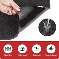 Tapis de bar à café en silicone, motif grains de café en relief, imperméable, antidérapant, pour machine à café et comptoir, tapis de séchage