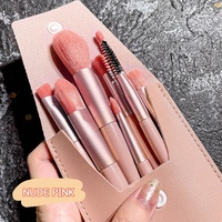 Lot de 8 mini-ensemble en cuir souple personnalisé de haute qualité Ensemble de pinceaux de maquillage professionnel en gros Ensemble de pinceaux de maquillage unique