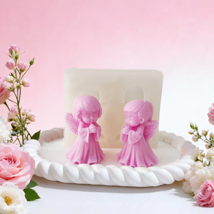 Moldes de silicona para velas de aromaterapia Angel, figuras de yeso DIY de niño/niña para oración, venta al por mayor transfronteriza - Product Image 3
