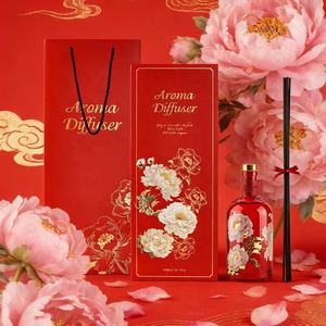 Difusor <span class=keywords><strong>de</strong></span> Aromas Personalizable en Tamaño y Fragancia, <span class=keywords><strong>de</strong></span> Vidrio <span class=keywords><strong>con</strong></span> <span class=keywords><strong>Aroma</strong></span> a Peonía, Sin Alcohol, <span class=keywords><strong>de</strong></span> Larga Duración, <span class=keywords><strong>con</strong></span> Caja <span class=keywords><strong>de</strong></span> Regalo para <span class=keywords><strong>Año</strong></span> Nuevo - Product Image 2