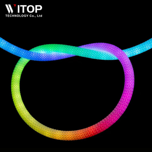 Vente chaude 360 Degrés <span class=keywords><strong>Circulaire</strong></span> Maille Néon <span class=keywords><strong>LED</strong></span> Bande Lumineuse Intelligente RGBIC Flexible Silicium Rêve Couleur Corde Bande Lumineuse DC5V WS2812B - Product Image 1