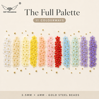 CY Gemischte Farben Weiß-Gold Perlen Strasssteine 3D Nail Art Harz Edelstein Zubehör Acrylblumen