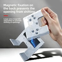 Localisateur d'installation de charnière magnétique compact, 90 °   Guide de perçage à angle droit pour l'alignement des charnières et des interstices des portes d'armoires