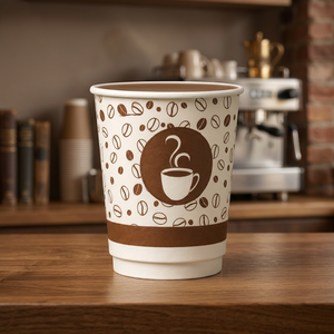 Vaso de cartón biodegradable de grado alimenticio, doble pared, a prueba de fugas, capacidad de 350 ml (12 oz), modelo PCP-210, marca Paras Polymers - Product Image 1