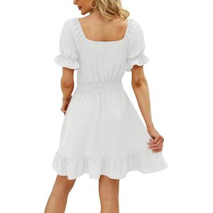 Womens Summer Boho Sleeveless Smocked Tiered Ruffle Maxi <b>Dress</b> <b>Elastic</b> Waist Loose Fit Holiday Celebration Breathable Woven - Product Image 5