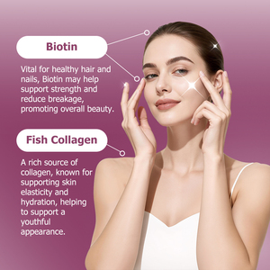 Premium Custom Collagen Gummies for Women Hair Growth Support <b>Gummy</b> <b>Candy</b> Raspberry Flavor Promote Skin Elasticity with Biotin - Product Image 5