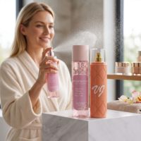 Flacon pompe cosmétique en plastique PET personnalisé de 250 ml, flacon de parfum à vaporisation fine pour le corps