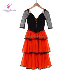 B26616 Nuevo Tutú de Ballet Profesional Romántico para la Variación de Paquita, Tutú de Ballet para Competencia, Tutú Negro y <span class=keywords><strong>Naranja</strong></span> - Product Image 1