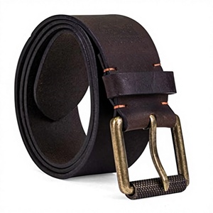 Cinturón Italiano de Cuero Vacuno de Alta Calidad, Duradero, Ecológico y Ligero, Hecho a Mano, de 3.3 cm de Ancho y Redondeado, de Naimat Abbas Industries - Product Image 3
