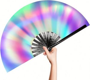 Éventails à main personnalisés de 13 pouces pour les fêtes, en bambou de qualité, cadeau artisanal - Product Image 1