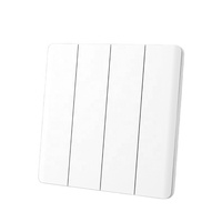 Sirode série T10 norme britannique Ultra-mince 4 Gang 1 voie interrupteur d'éclairage mural prise couleur blanche pour les maisons électriques britanniques